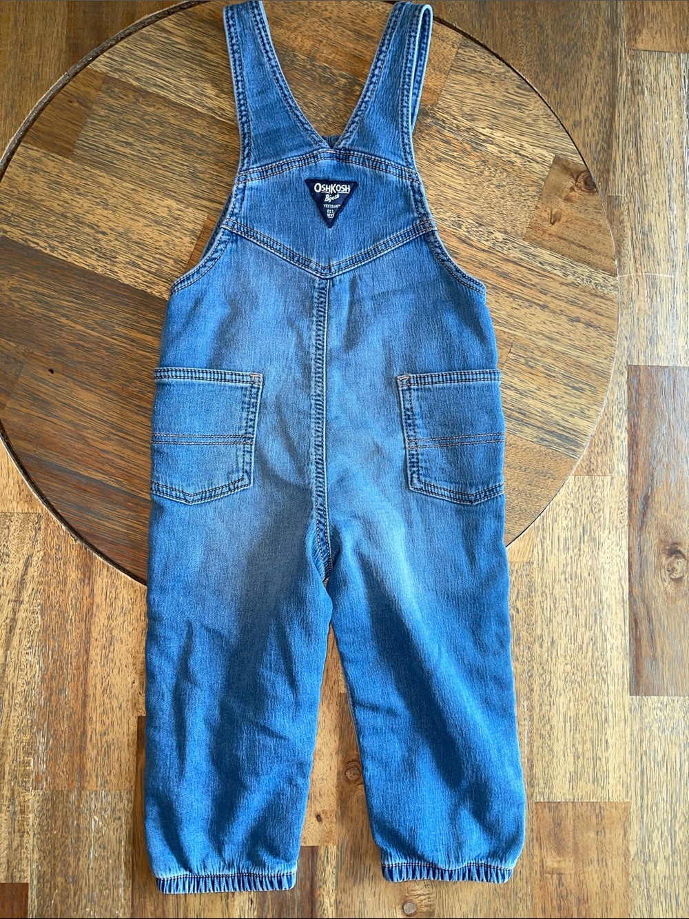 OshKosh B'gosh Classic Indigo Denim Overalls Kids 24M Blue - Picture 5 of 5